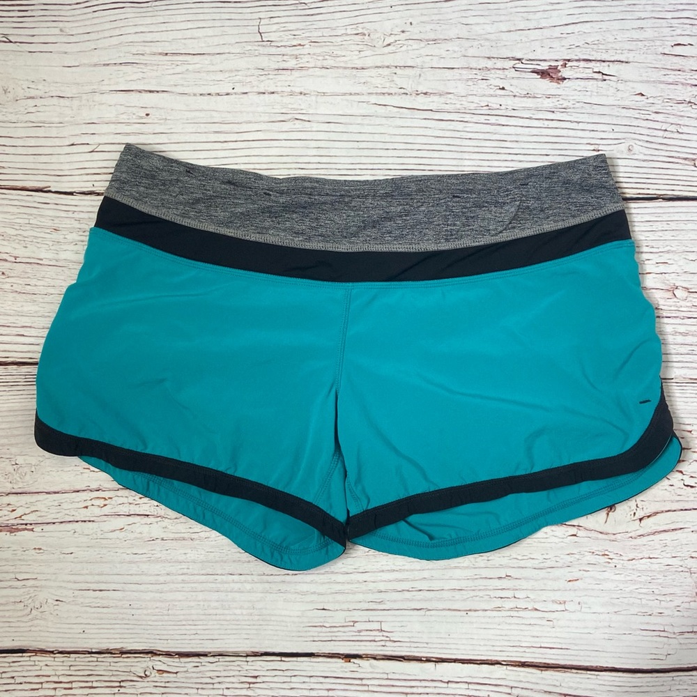 Lululemon Groovy Run Short Black/Gray/Teal Sz 8